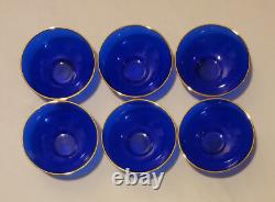 VMC France Saphir Gold Rim Glass Bowl Set 5.5 x 6
