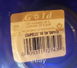 VMC France Saphir Gold Rim Glass Bowl Set 5.5 x 6