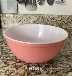 VTG 1950s Set of 3 Pyrex Primary Nesting Mixing Bowls Flamingo Pink 402 403 404