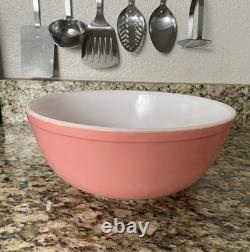 VTG 1950s Set of 3 Pyrex Primary Nesting Mixing Bowls Flamingo Pink 402 403 404
