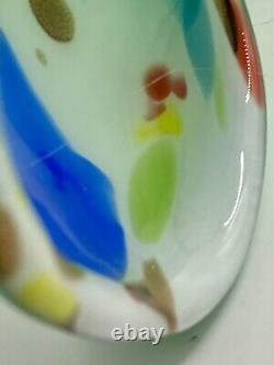 VTG 1960s Murano Italy AVEM Tutti Fruiti Stunning Swung Edge Art Glass Dish 7