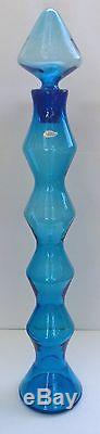 VTG Blenko Glass Spool Decanter 587L 36 Architectural Scale Husted Turquoise