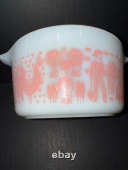 VTG HTF Rare Pyrex Amish Pink Butterprint Casserole Set with Lids 471, 472, 473