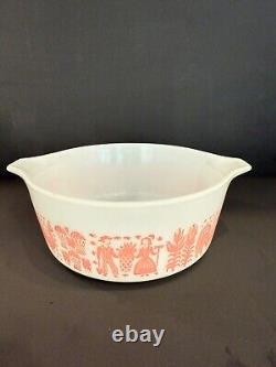 VTG HTF Rare Pyrex Amish Pink Butterprint Casserole Set with Lids 471, 472, 473