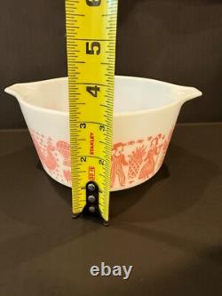 VTG HTF Rare Pyrex Amish Pink Butterprint Casserole Set with Lids 471, 472, 473