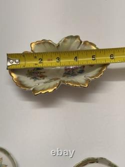 VTG Herend QUEEN VICTORIA 6 Leaf Shaped Dish And 3 Small Trinkets Set Of 4
