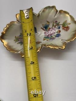 VTG Herend QUEEN VICTORIA 6 Leaf Shaped Dish And 3 Small Trinkets Set Of 4