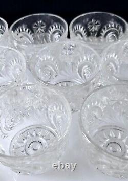 VTG LARGE LE Smith Crystal Cut Punch Bowl Set Pinwheels Galaxy 17 12 Cups