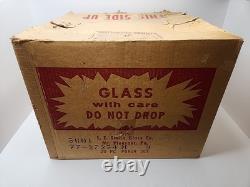 VTG L. E. LE Smith Handmade Crystal Glass Punch Bowl Set 18 Cup Original Box READ