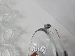 VTG L. E. LE Smith Handmade Crystal Glass Punch Bowl Set 18 Cup Original Box READ