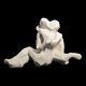 VTG MCM Jaru Ceramic Cubist Seated Lovers Nude Figures Sculpture Embrace Kiss