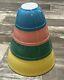 VTG PYREX Primary Color SET 4 Nesting/Mixing Bowls 401, 402, 403, 404 Great Cond