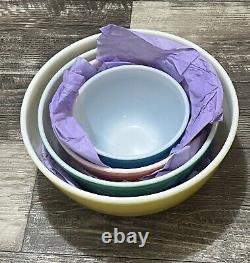 VTG PYREX Primary Color SET 4 Nesting/Mixing Bowls 401, 402, 403, 404 Great Cond