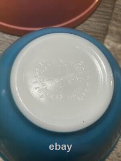 VTG PYREX Primary Color SET 4 Nesting/Mixing Bowls 401, 402, 403, 404 Great Cond