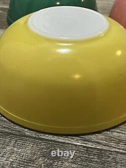 VTG PYREX Primary Color SET 4 Nesting/Mixing Bowls 401, 402, 403, 404 Great Cond