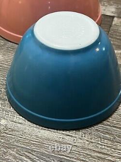 VTG PYREX Primary Color SET 4 Nesting/Mixing Bowls 401, 402, 403, 404 Great Cond