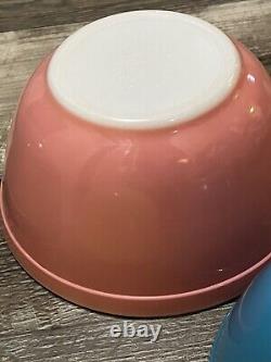 VTG PYREX Primary Color SET 4 Nesting/Mixing Bowls 401, 402, 403, 404 Great Cond
