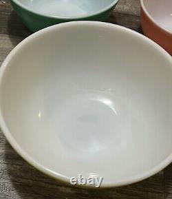 VTG PYREX Primary Color SET 4 Nesting/Mixing Bowls 401, 402, 403, 404 Great Cond
