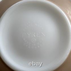 VTG Pyrex Sandalwood Ivy Tan/White Cinderella Mixing Bowl Set 444-443-442-441