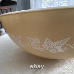 VTG Pyrex Sandalwood Ivy Tan/White Cinderella Mixing Bowl Set 444-443-442-441