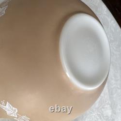 VTG Pyrex Sandalwood Ivy Tan/White Cinderella Mixing Bowl Set 444-443-442-441