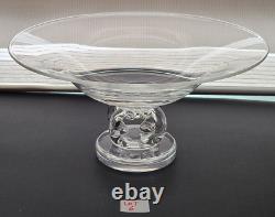 VTG STEUBEN Signed Centerpiece Pedestal Compote Bowl, 9 7/8 w x 4 7/8 h