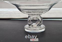 VTG STEUBEN Signed Centerpiece Pedestal Compote Bowl, 9 7/8 w x 4 7/8 h