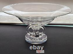 VTG STEUBEN Signed Centerpiece Pedestal Compote Bowl, 9 7/8 w x 4 7/8 h