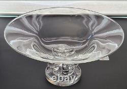 VTG STEUBEN Signed Centerpiece Pedestal Compote Bowl, 9 7/8 w x 4 7/8 h