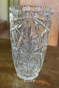 VTg European Crystal Vase Scalloped Edges Beautiful Vase 1960? S Era