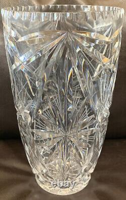 VTg European Crystal Vase Scalloped Edges Beautiful Vase 1960? S Era