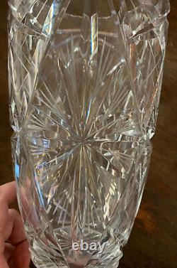 VTg European Crystal Vase Scalloped Edges Beautiful Vase 1960? S Era