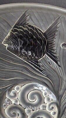 Verlys American Art Deco Art glass Sunfish Charger. 14