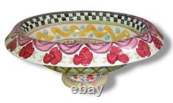 Very RARE MACKENZIE CHILDS HUGE TAYLOR OVATION BOWL ODD FELLOWS PATTERN