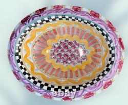 Very RARE MACKENZIE CHILDS HUGE TAYLOR OVATION BOWL ODD FELLOWS PATTERN