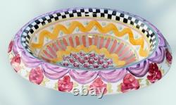 Very RARE MACKENZIE CHILDS HUGE TAYLOR OVATION BOWL ODD FELLOWS PATTERN