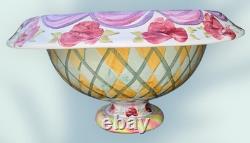 Very RARE MACKENZIE CHILDS HUGE TAYLOR OVATION BOWL ODD FELLOWS PATTERN