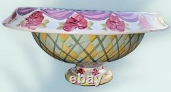 Very RARE MACKENZIE CHILDS HUGE TAYLOR OVATION BOWL ODD FELLOWS PATTERN