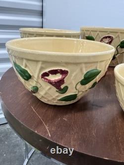 Very Rare 1958 Watt Pottery Morning Glory Nesting Bowl Set 5 Bowls