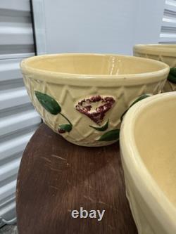 Very Rare 1958 Watt Pottery Morning Glory Nesting Bowl Set 5 Bowls
