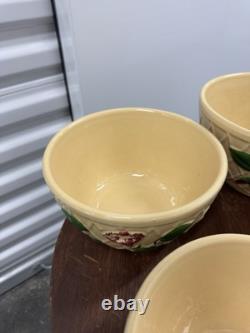 Very Rare 1958 Watt Pottery Morning Glory Nesting Bowl Set 5 Bowls