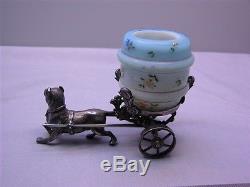 Very Rare Cased Blue Barrel Toothpick on Silver Plated Dog Cart by Rogers Smith