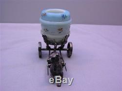 Very Rare Cased Blue Barrel Toothpick on Silver Plated Dog Cart by Rogers Smith