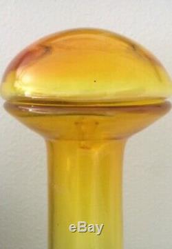 Very Tall GREENWICH FLINT CRAFT Decanter and Stopper Stoppered Bottle Blenko