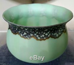 Very rare New England Green Opaque Victorian glass ribbed finger bowl