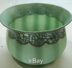 Very rare New England Green Opaque Victorian glass ribbed finger bowl