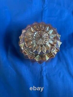 Very rare vintage Jeannette windsor diamond powder pink depression glass art dec