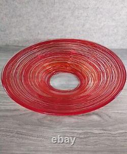 Vetro Artistico Murano 036 Artigianato Muranese Large 16 Red Glass Basket Bowl