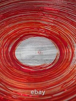 Vetro Artistico Murano 036 Artigianato Muranese Large 16 Red Glass Basket Bowl