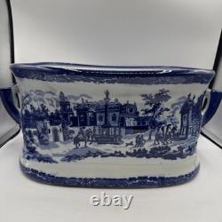 Victoria Ware Ironstone Blue & White Porcelain Foot Bath Basin XL No Chips